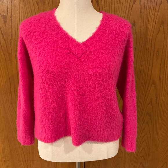 Maeve by Anthropologie Hot Pink/Rose/Fuchsia Super Soft & Comfy 31% Merino Wool - Picture 4 of 16